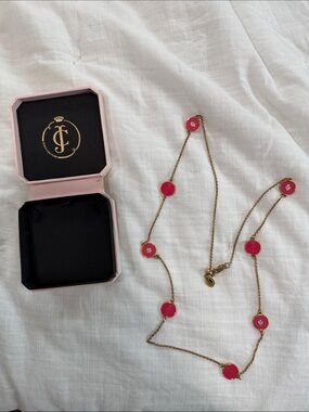 Juicy Couture Pink and Gold Chain Necklace